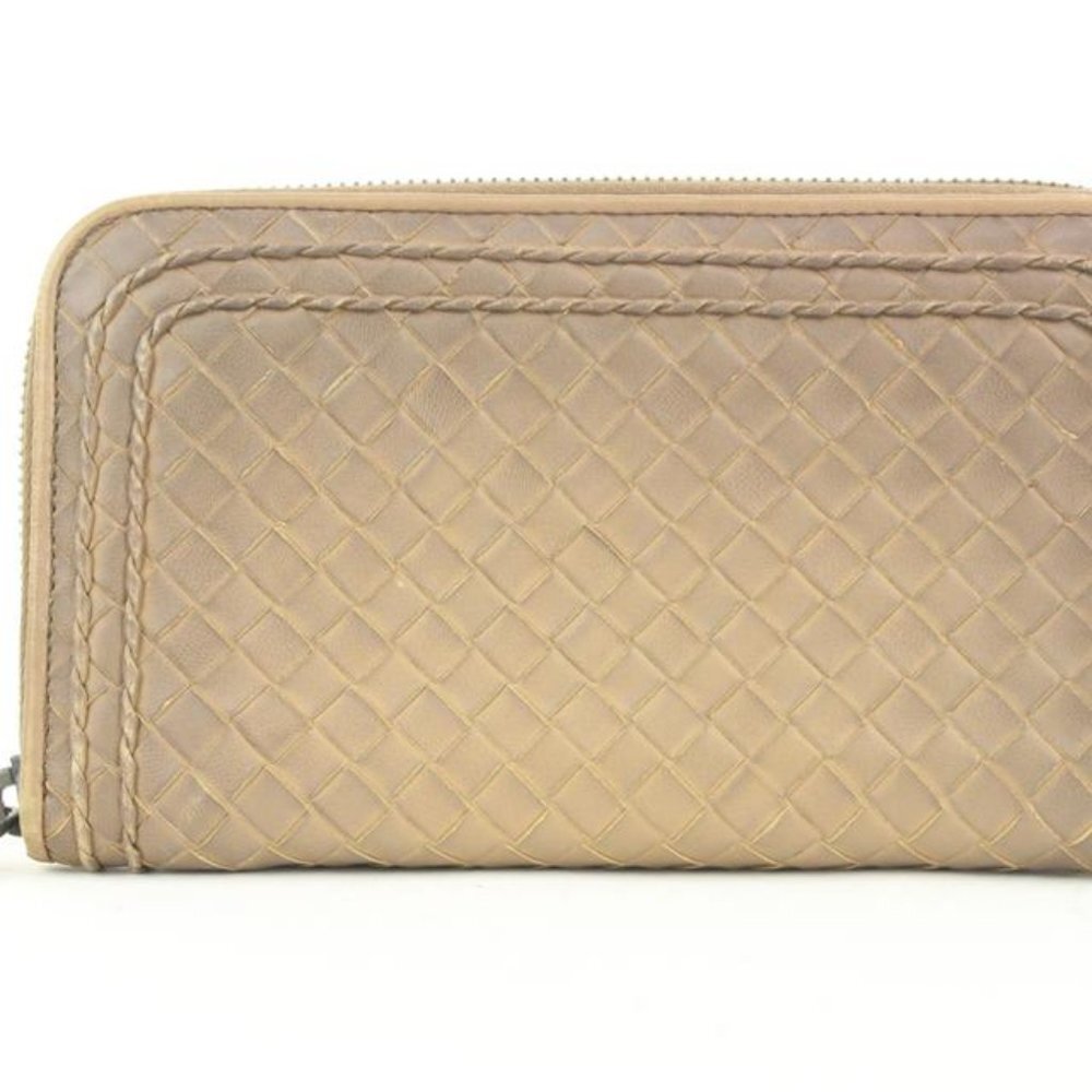 Bottega Veneta Beige Intrecciato Leather Continent